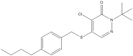 Molecular Structure of 96490-07-2 (3(2H)-Pyridazinone,5-[[(4-butylphenyl)methyl]thio]-4-chloro-2-(1,1-dimethylethyl)-)